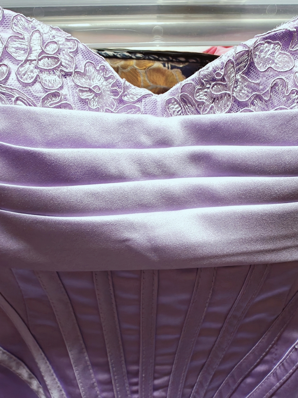 Strapless Lavender Ruffled Mini Dress - Picture 2 of 5